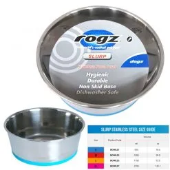 Rogz Bowl Stainless Steel Dog Medium Blue 1050ml