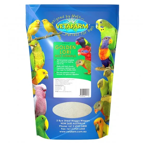 Vetafarm Golden Lori Rice Formula 10kg