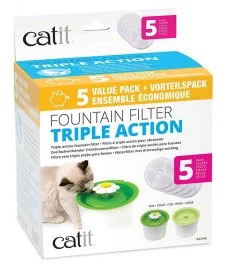 Catit 2.0 Cat Senses Flower Water Fountain 3L Refill Catridges 5Pack