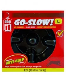 Dogit Go Slow Anti-Gulping Dog Dish 1.2Ltr Black