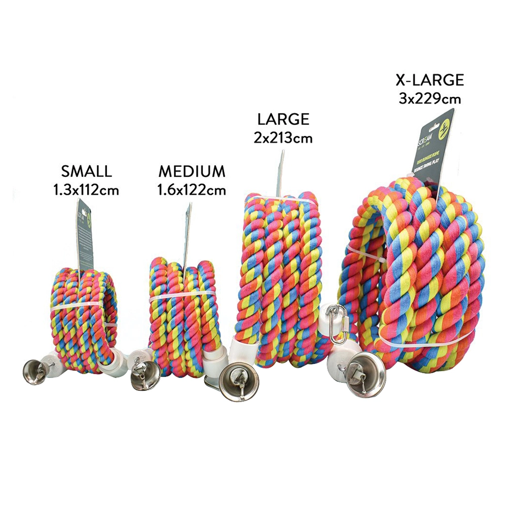 Scream Bird Bungee Rope Sturdy Cotton Bird Toy Multicolour Small - Image 5