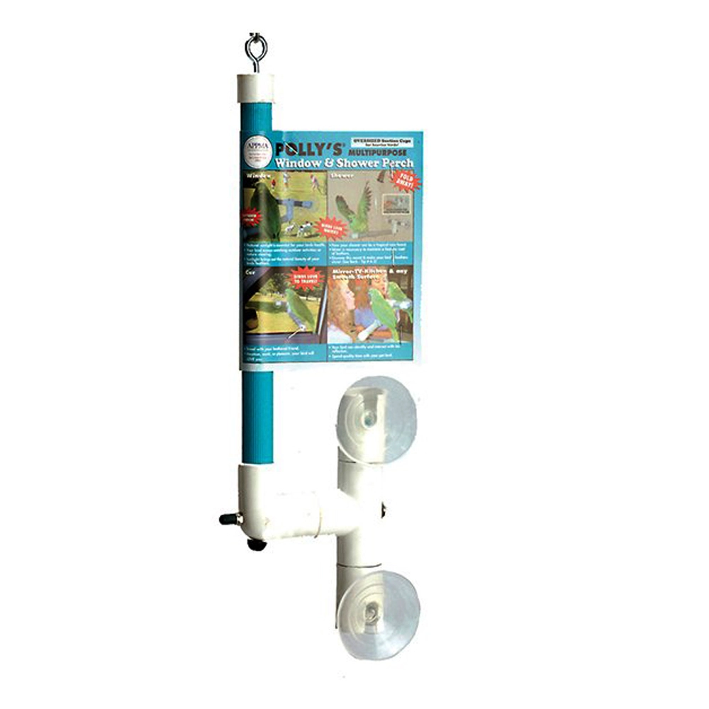 Pollys Pet Window/Shower Bird Perch Small 1.6 X 28cm
