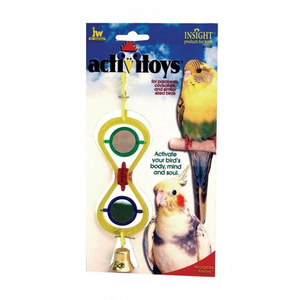 JW Pet Insight Activitoys Hour Glass Mirrors Bird Toy For Small Birds
