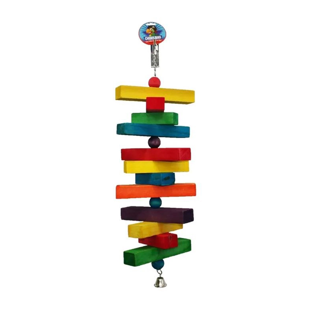 Cheeky Bird Block Stack Coloured Wooden Bird Toy Jumbo