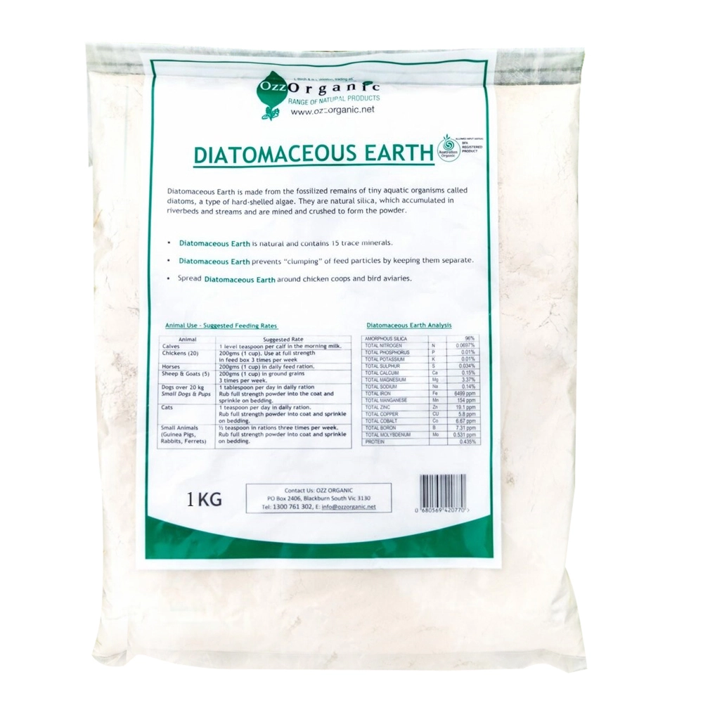 Ozz Organic Diatomaceous Earth Powder For Poultry & Livestock Bedding 1kg