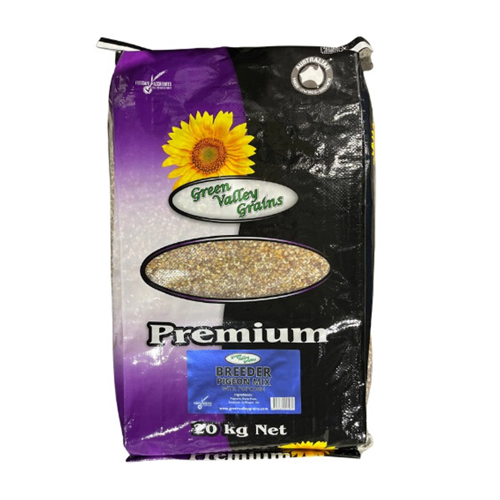 Green Valley Grains Pigeon Breeder Mix W/ Popcorn Feed Supplement 20kg