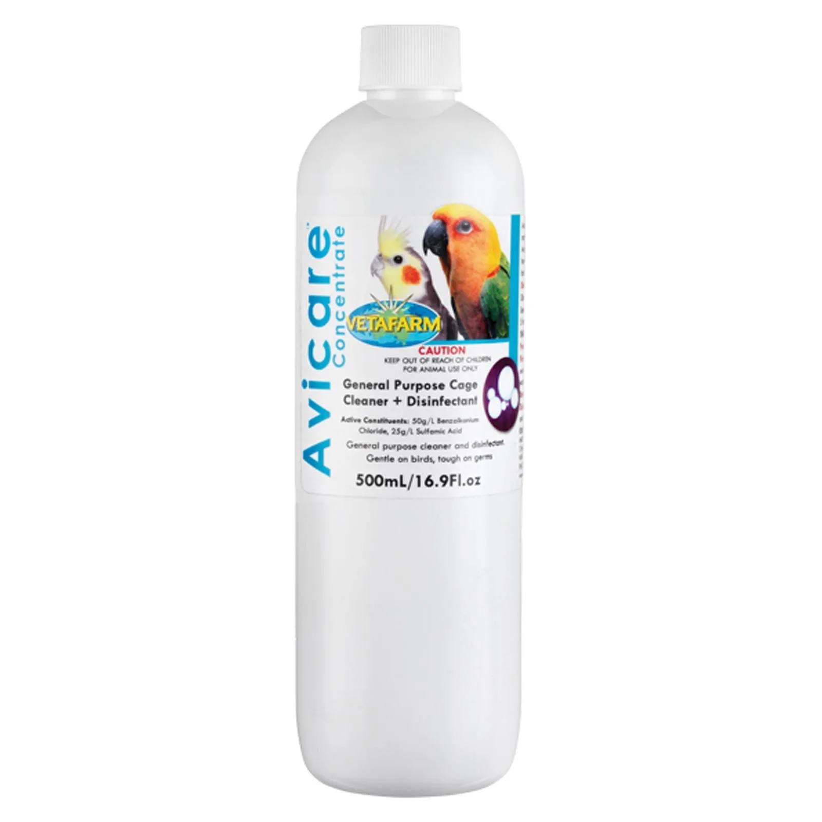 Vetafarm Avicare Concentrate Bird Cage Cleaner & Disinfectant 500ml