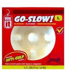 Dogit Go Slow Anti-Gulping Dog Dish 1.2Ltr White