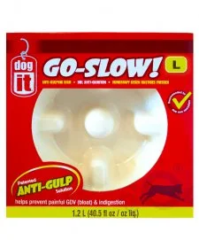 Dogit Go Slow Anti-Gulping Dog Dish 1.2Ltr White