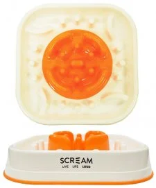 Scream Slow Feed Interactive Bowl 28x28x7cm Orange
