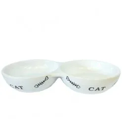 Barkley+Bella Dish Ceramic Double FishBone White